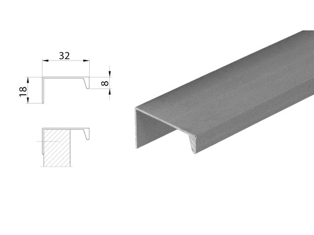 L806B ALUMÍNIUM FOGANTYÚPROFIL 3000mm 