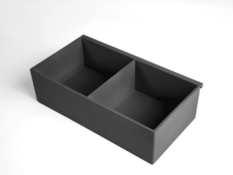 PRATIKA 2 RÉSZES TÁROLÓ, LAPOS NAGY FEKE 270x75x147MM KÜLSŐ FÉMRÁCS