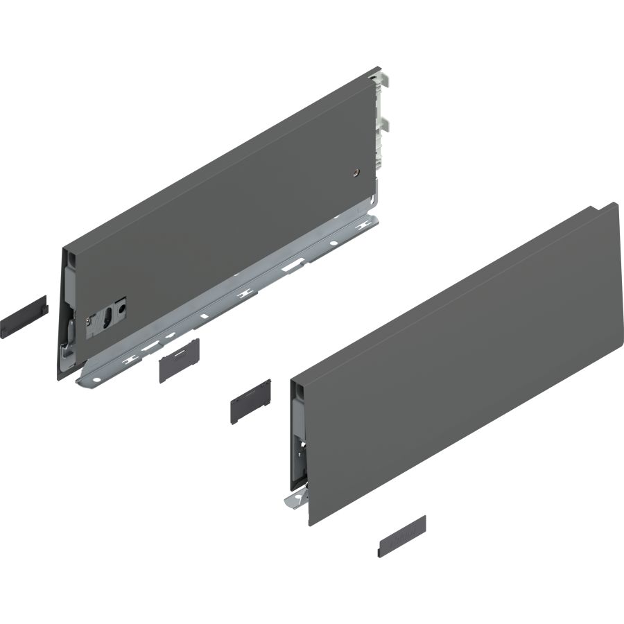 MERIVOBOX káva, magasság K (129 mm), 470K3502S OG-M NL=350 mm, bal/jobb, takarósapkákkal