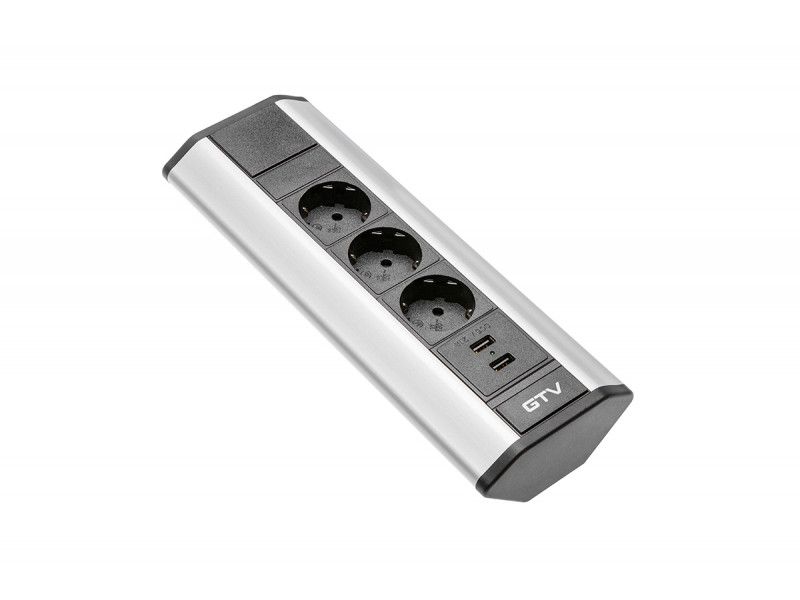 ELOSZTÓ 3-AS 45' EZÜST sarokba +USB KONNEKTOR 