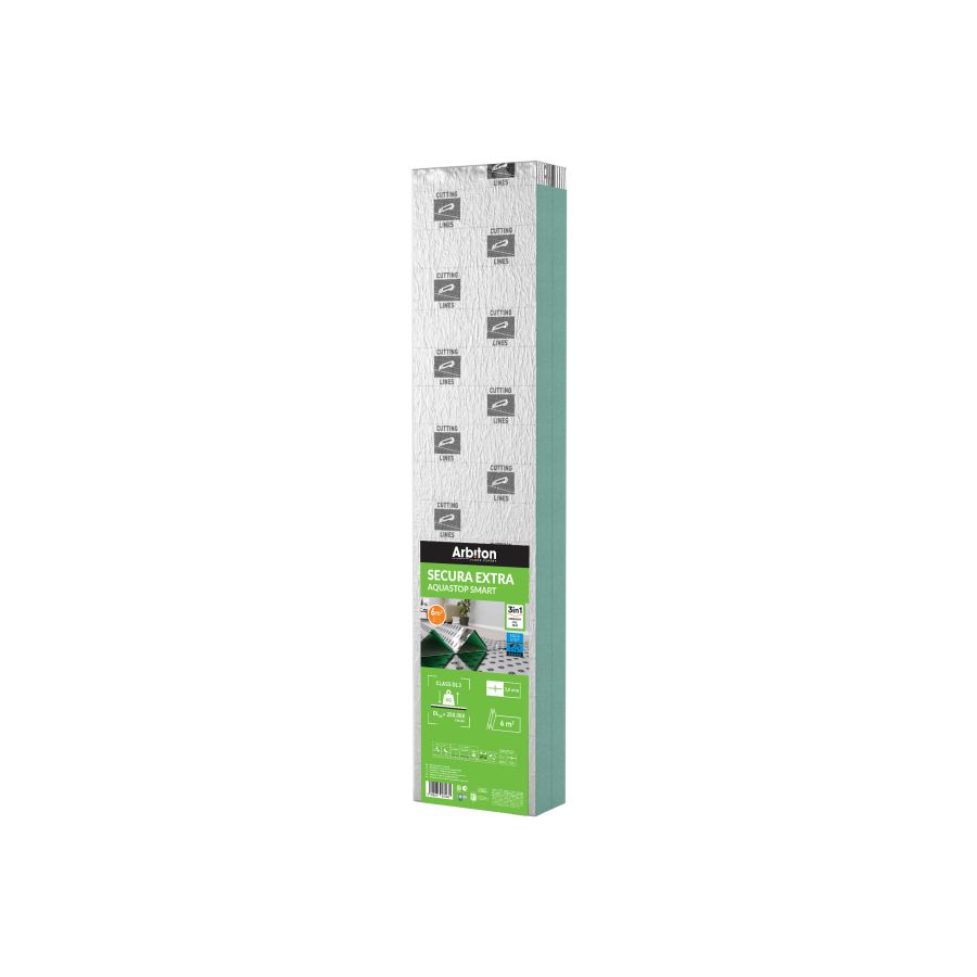 SECURA EXTRA AQUASTOP SMART 3 MM (HARMÓN 1,18x5,1, 6m2/csomag XPS ALÁTÉTLEMEZ PÁRAZÁRÓ ALU. KASÍROZÁSS