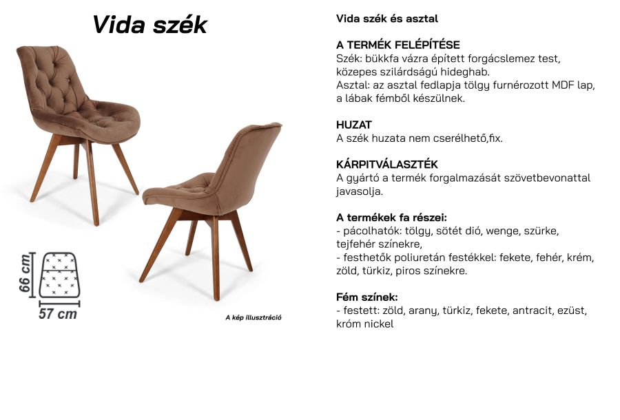 VIDA SZÉK MASERATI LIGHT BEIGE ARANY FÉM LÁB 
