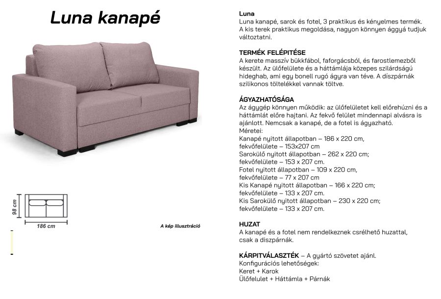LUNA KANAPÉ CLASSIC  