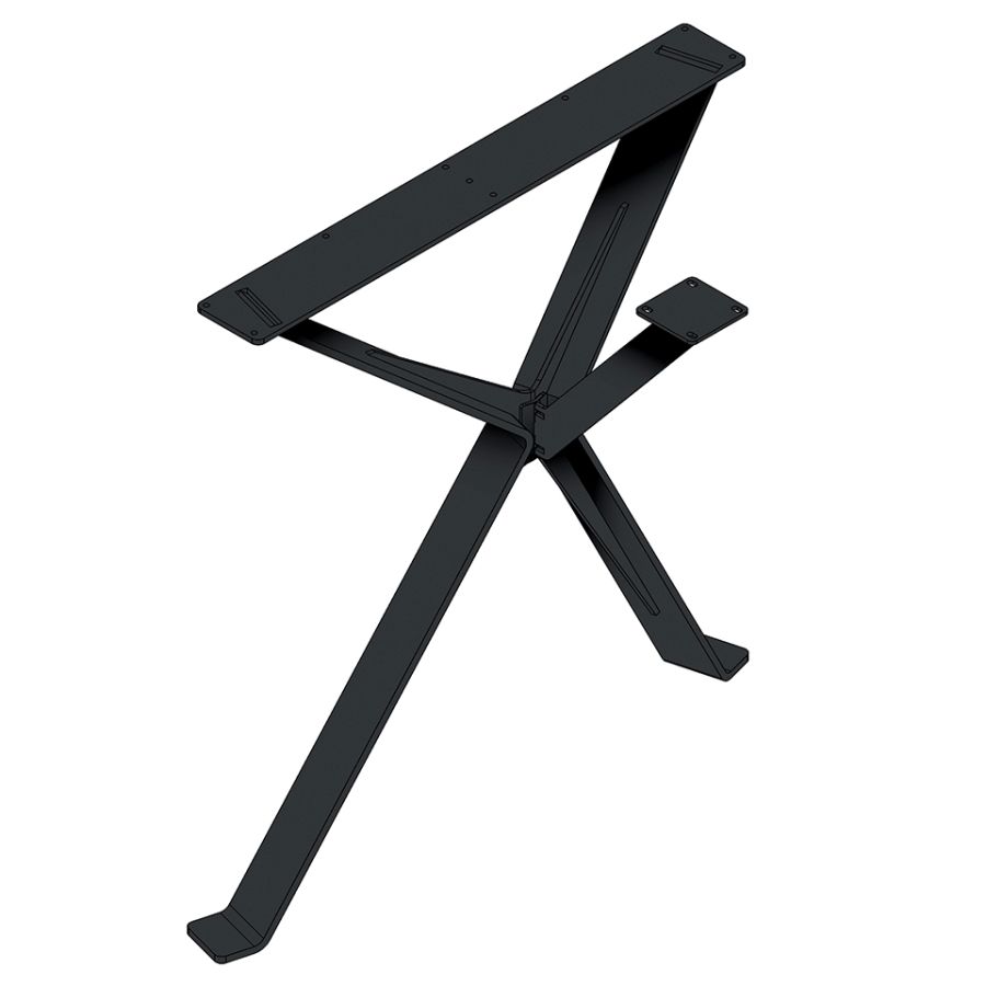 MILADESIGN ferde asztallábazat FEKETE 720mm EX 72080 SZÉLSŐ 