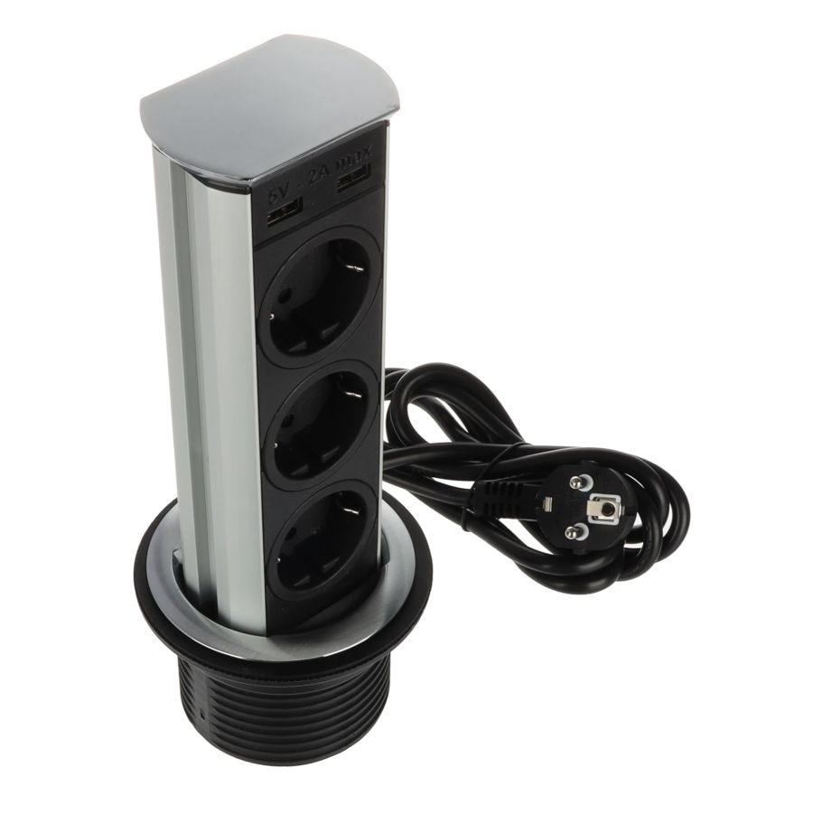 SFL BRICK ELOSZTÓ KONNEKTOR 3x220V+2USB, 2m VEZETÉK 