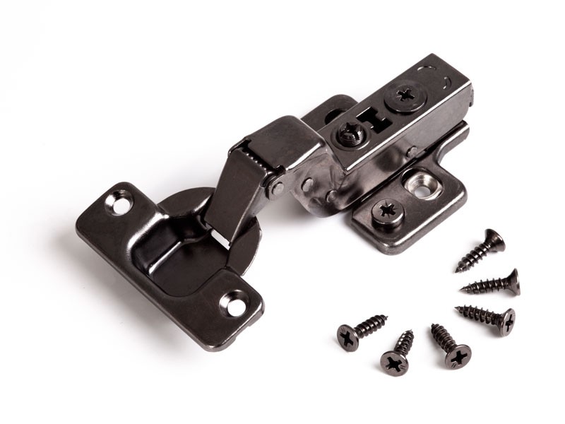 HB-203 BLACK CSILLAPÍTOTT KÖZÉZÁRÓDÓ PÁNT +EXC.ALÁTÉT +6 FACSAVAR FEKETE NIKK BÚTORPÁNT
