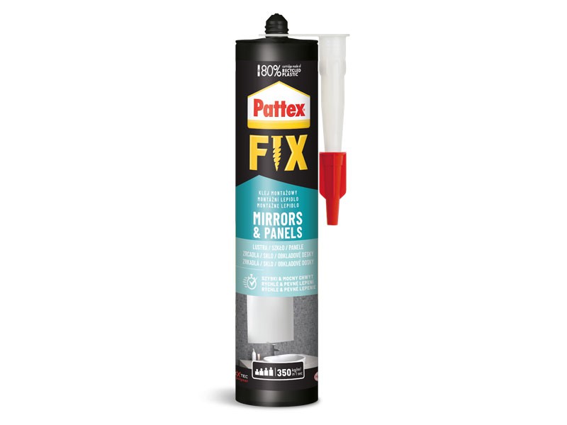 PATTEX FIX MIRRORS&PANELS TÜKÖR RAGASZTÓ 440g RAGASZTÁS, JAVÍTÁS, CSAVARTAKARÓK