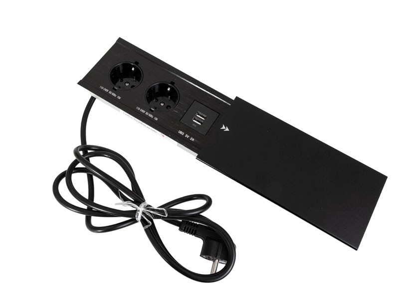KONNEKTOR ELOSZTÓ MODULBOX III MATT FEKE 2x230V + 1xUSB (5V/2A) IRODABÚTOR TARTOZÉKOK