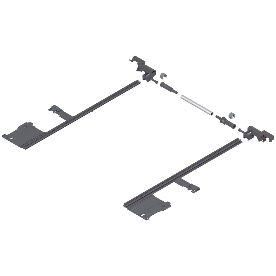 LEGRABOX OLDALSTABILIZÁTOR SZÜRKE ZS7M400LU  SE-ST14 V1R737 NH=400 mm, KSZ=1400 mm, teljes kihúzás