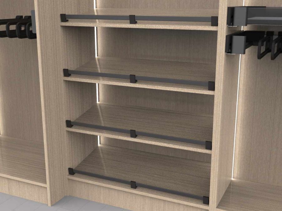 Kesseböhmer CONERO cipőtartó korlát szett szélesség: 1114 mm fekete 