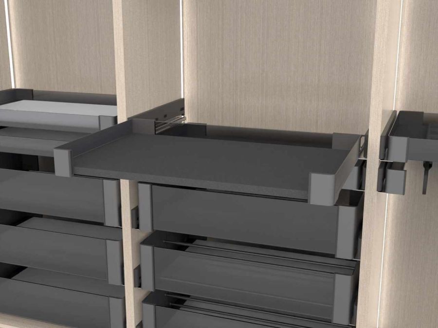 Kesseböhmer CONERO kihúzható Comfort tálca 72 H mélység: 475 mm fekete 