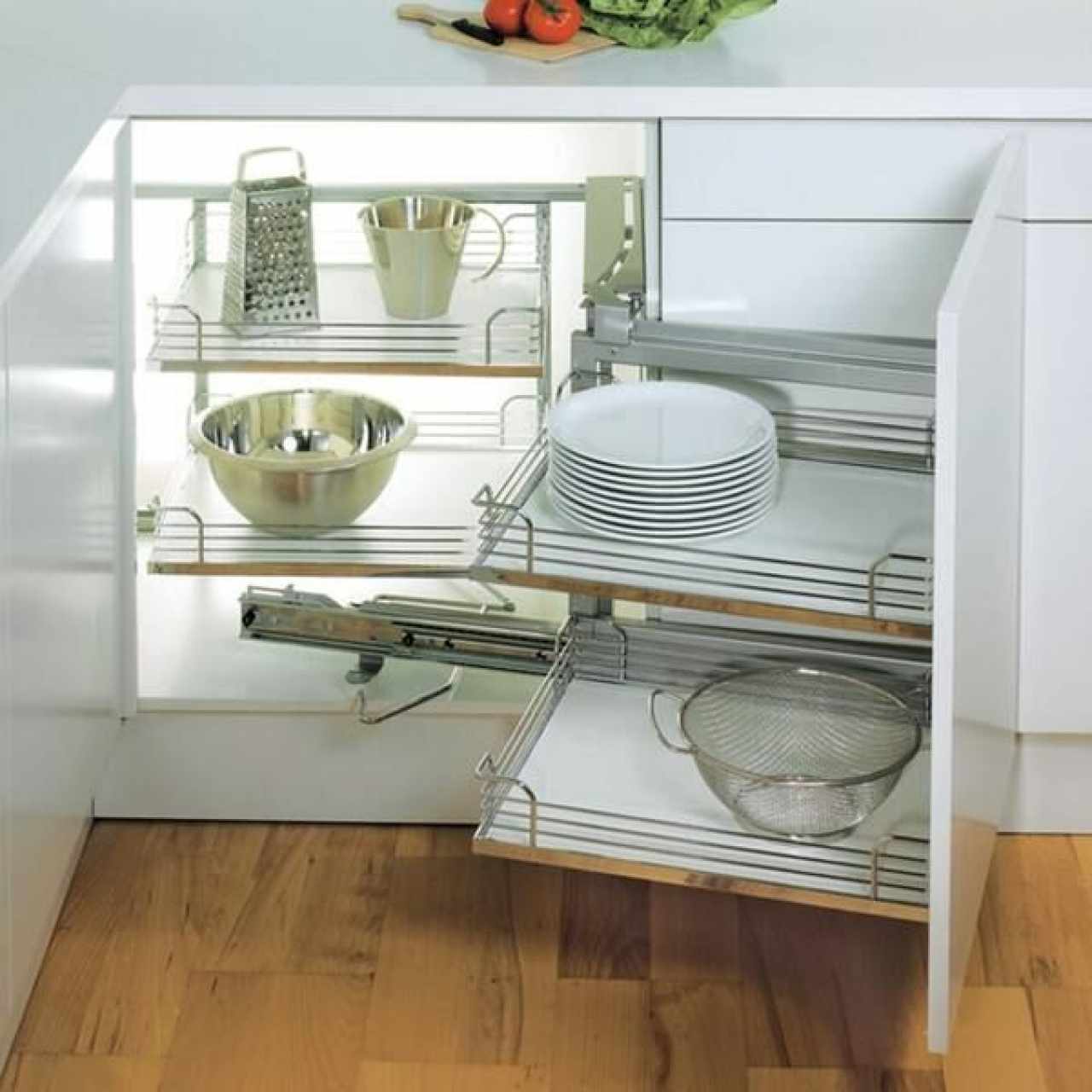 Kesseböhmer MagicCorner tálca szett 4 db, ARENAplus Classic Chrome/Icewhite 