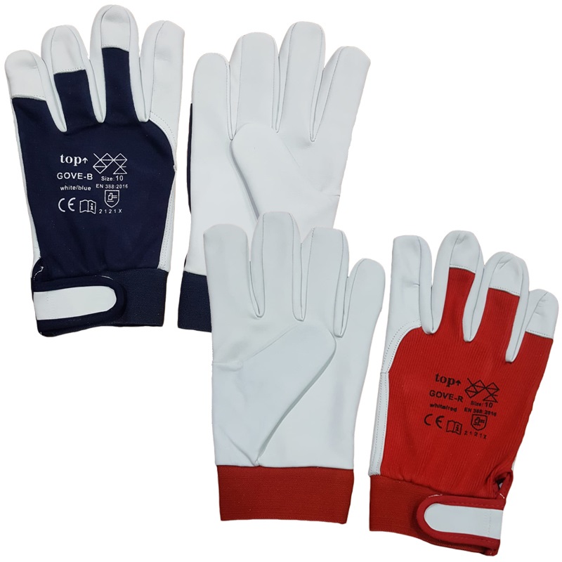 VÉDŐKESZTYŰ GOVE R, PIROS-FEHÉR Méret: 11/2XL KECSKEBŐR