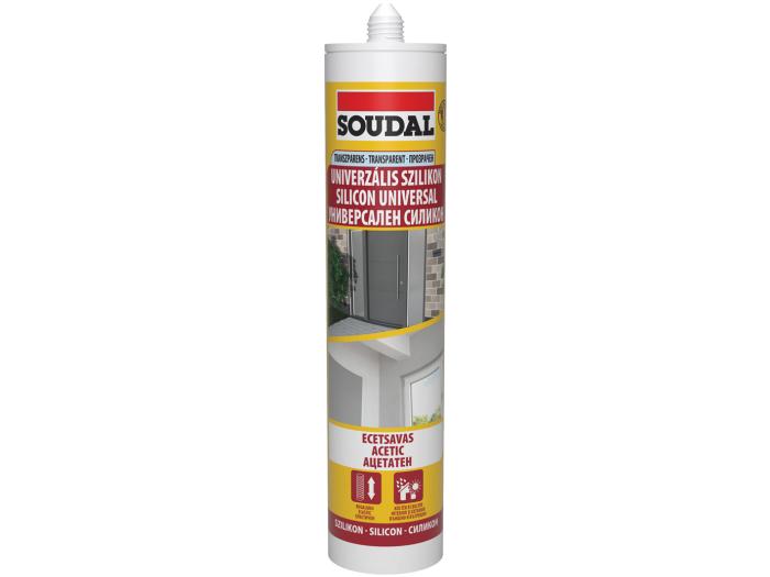 UNIVERZÁLIS SZILIKON TRANSZPARENS 280ml ECETSAVAS, SOUDAL 