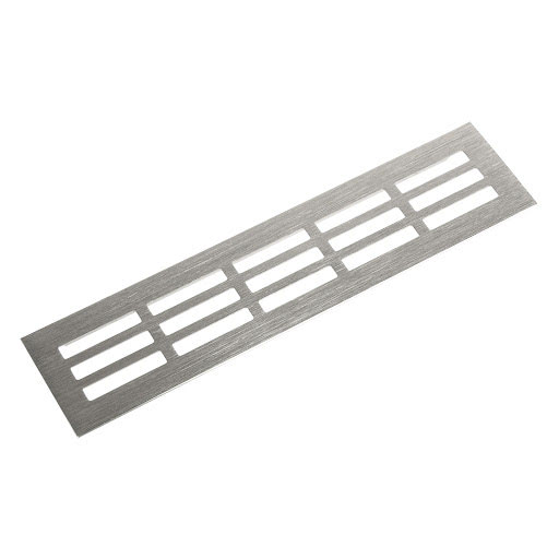 RIEX GV44 ALUMÍNIUM SZELLŐZŐRÁCS ACÉL 60x250mm, rozsdamentes acél utánzat 