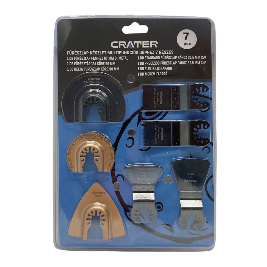 FŰRÉSZLAP KÉSZLET MULTIFUNKCIÓS GÉPHEZ 7részes, BLISZTERES, CRATER 