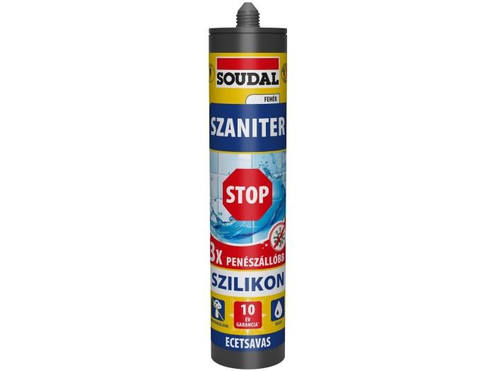 SOUDAL FUGATÖMÍTŐ SZILIKON FEHÉR ECETSAVAS 172580 