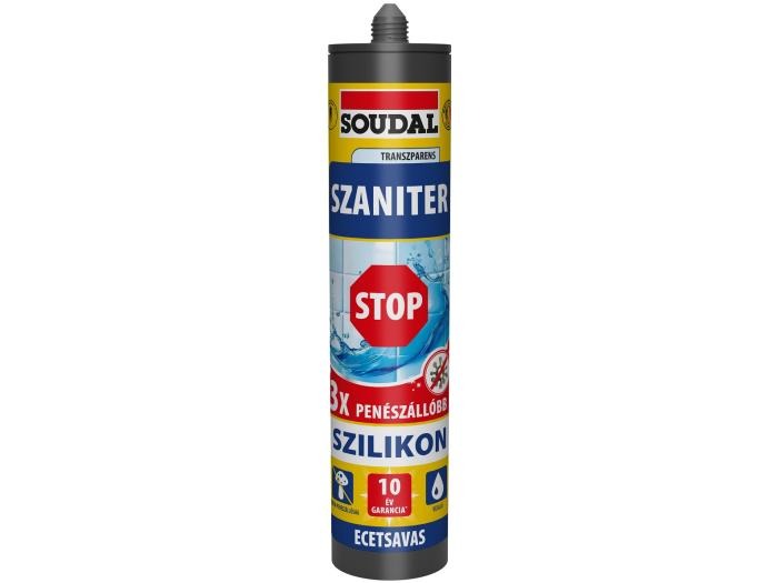 SOUDAL FUGATÖMÍTŐ SZILIKON TRANSZPARENS ECETSAVAS 172541 