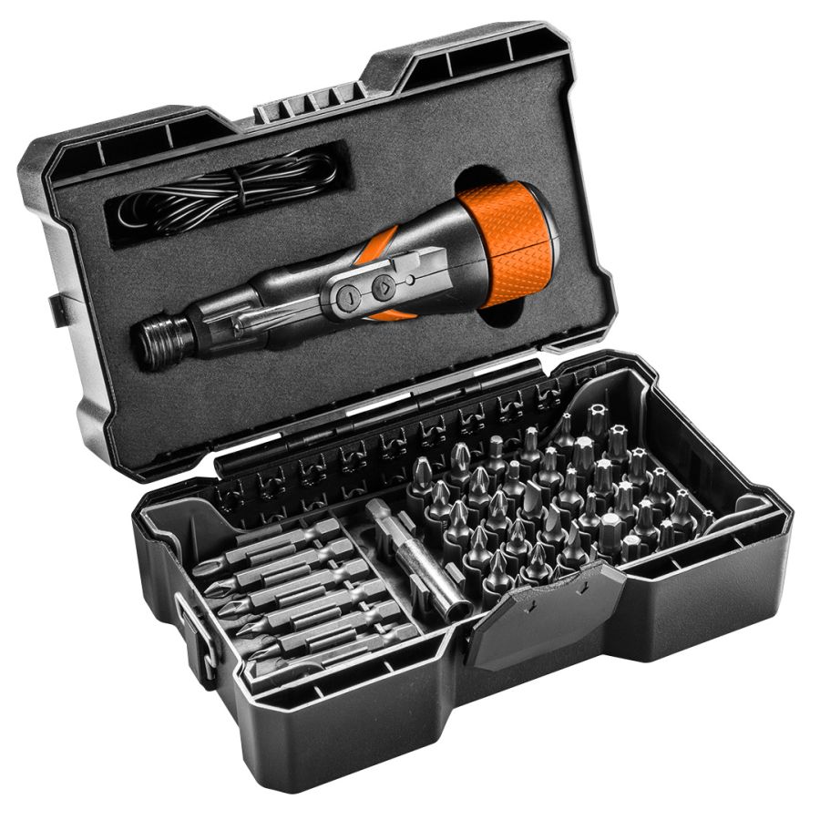 AKKUS CSAVAROZÓ 3.6V, DOBOZBAN, BITEKKEL , NEO TOOLS 