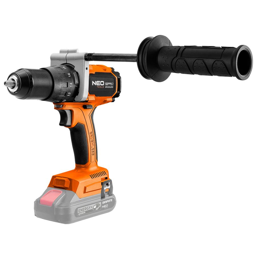 AKKUS SZÉNKEFEMENTES FÚRÓ, CSAVAROZÓ, ÜT VEFÚRÓ ENERGY+ 18V, 100NM, AKKU NÉLKÜL, NEO TOOLS