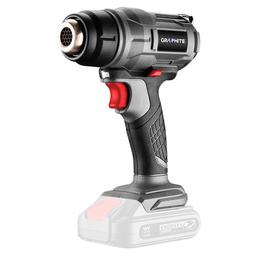 AKKUS HŐLÉGFÚVÓ ENERGY+ 18V, MAX. 550°C, AKKU NÉLKÜL, GRAPHITE 