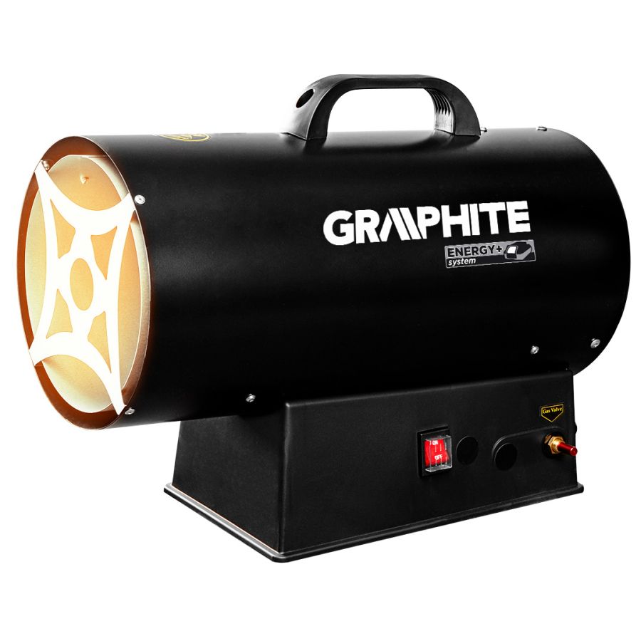 GÁZOS HŐLÉGBEFÚVÓ (AKKUS PIEZO GYÚJTÁS) 30KW, ENERGY+, AKKU NÉLKÜL, GRAPHITE 