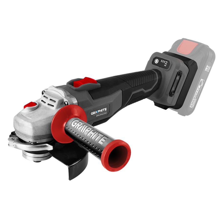 AKKUS SZÉNKEFEMENTES SAROKCSISZOLÓ, ENER GY+ 18V, 125MM, 3 FORDULATSZÁM FOKOZATTA L, AKKU NÉLKÜL, GRAPHITE