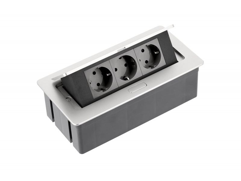ELOSZTÓ FELNYÍLÓ SCHUKO KONNEKTOR EZÜST SOFT 3 