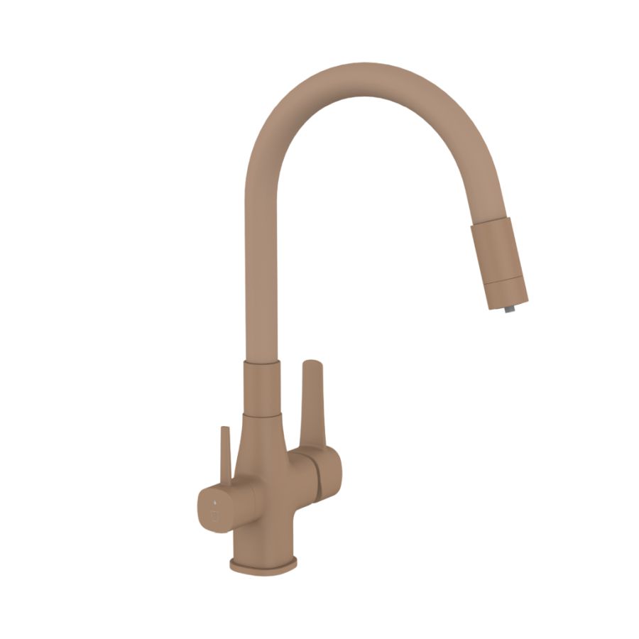 INVENA GLAMOUR CSAPTELEP BÉZS VÍZSZŰRŐVEL, FLEXI KIFOLYÓ 