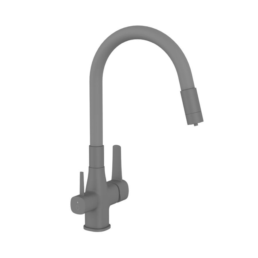 INVENA GLAMOUR CSAPTELEP SZÜRKE VÍZSZŰRŐVEL, FLEXI KIFOLYÓ 