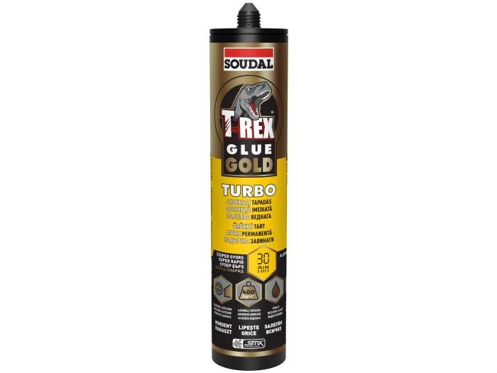 HIBRID POLIMER SZERELŐ RAGASZTÓ FEHÉR 290ml, T-REX GOLD TURBÓ SOUDAL BEL- ÉS KÜLTÉRI, SZUPERGYORS