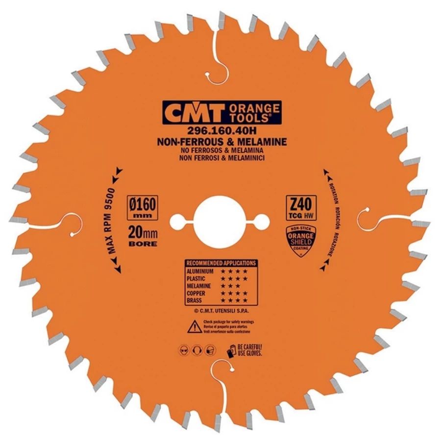 CMT SZÍNESFÉM ÉS BÚTORLAP VÁGÓ FŰRÉSZTÁR 165x2.2/1.6x20 Z40 TCG-6 NEG 